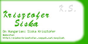 krisztofer siska business card